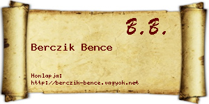 Berczik Bence névjegykártya