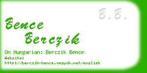 bence berczik business card